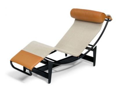 4 Chaise Longue à reglage continu Lounger Tear-resistant Linen Cassina